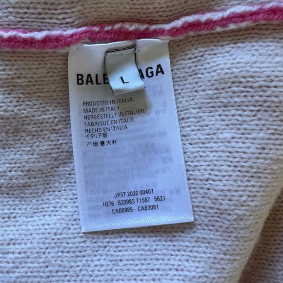 BALENCIAGA PINK WOOL SWEATER SIZE LARGE L NWT - Picture 10 of 11
